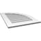 Ekena Millwork Quarter Round Top Right Surface Mount PVC Gable Vent w/ 3-1/2"W x 1"P Standard Frame, 22"W x 30"H GVPQR22X3001SN - alternate 5